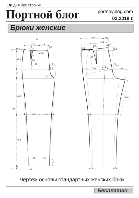 Готовые выкройки брюк для женщин